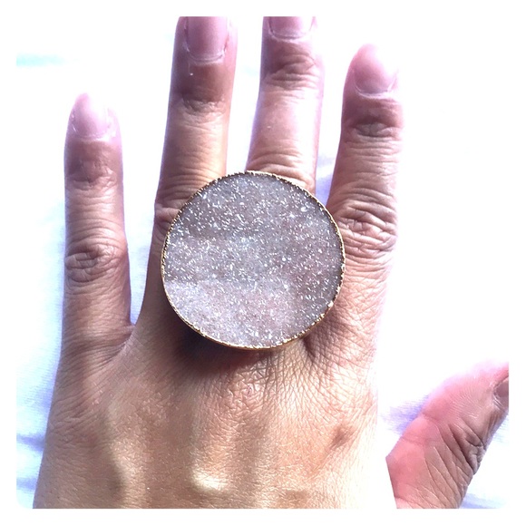 Love, Poppy Jewels Jewelry - Tan druzzy stone ring